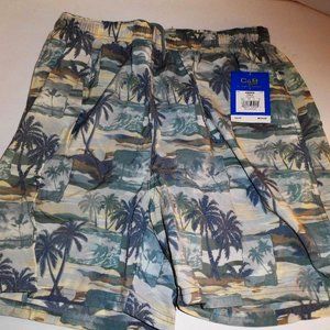 NWT Croft & Barrow sport swim suit M elastic waist multi color